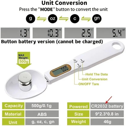 LCD Digital Kitchen Scale - 500g Capacity, 0.1g Accuracy