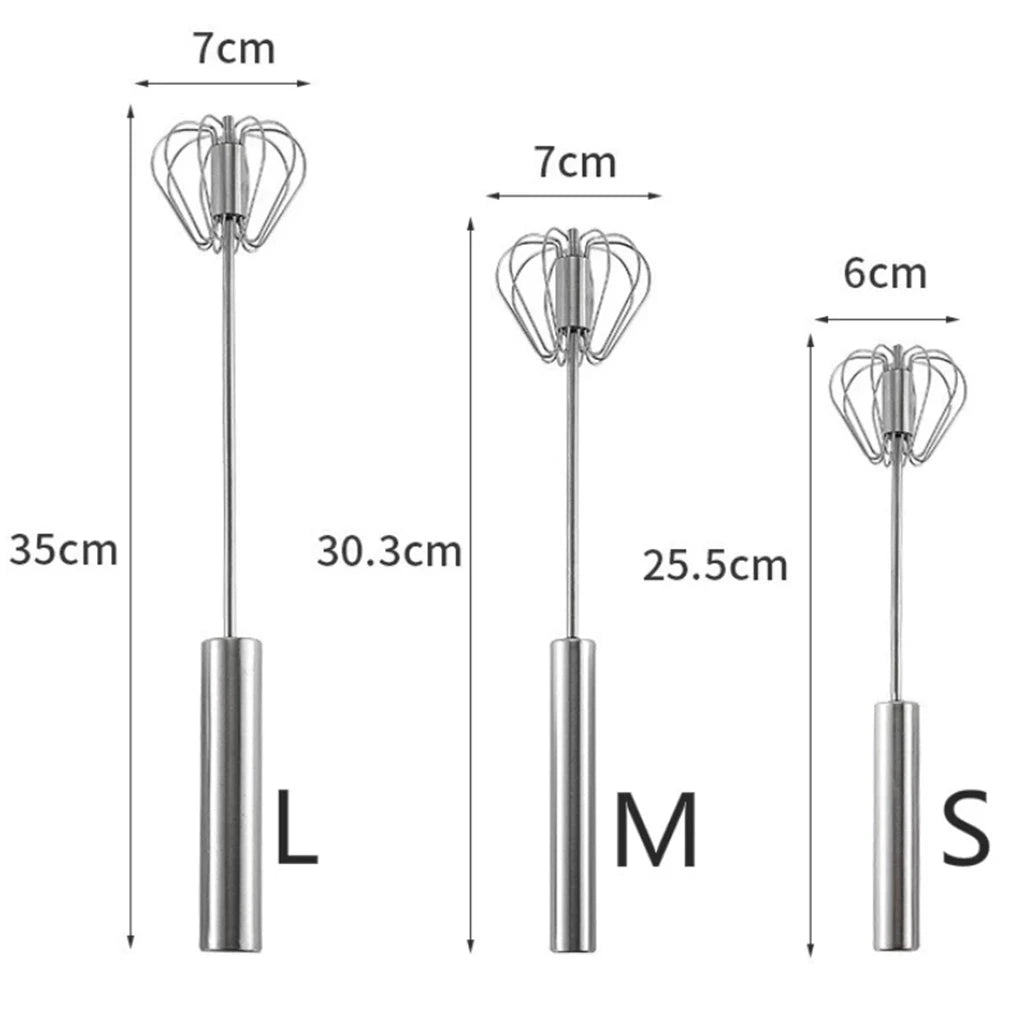 Stainless Steel Semi-Automatic Egg Whisk