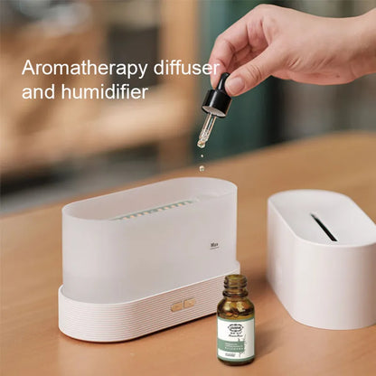 Kinscoter Aroma Diffuser Ultrasonic Cool Mist Humidifier with LED Flame Lamp