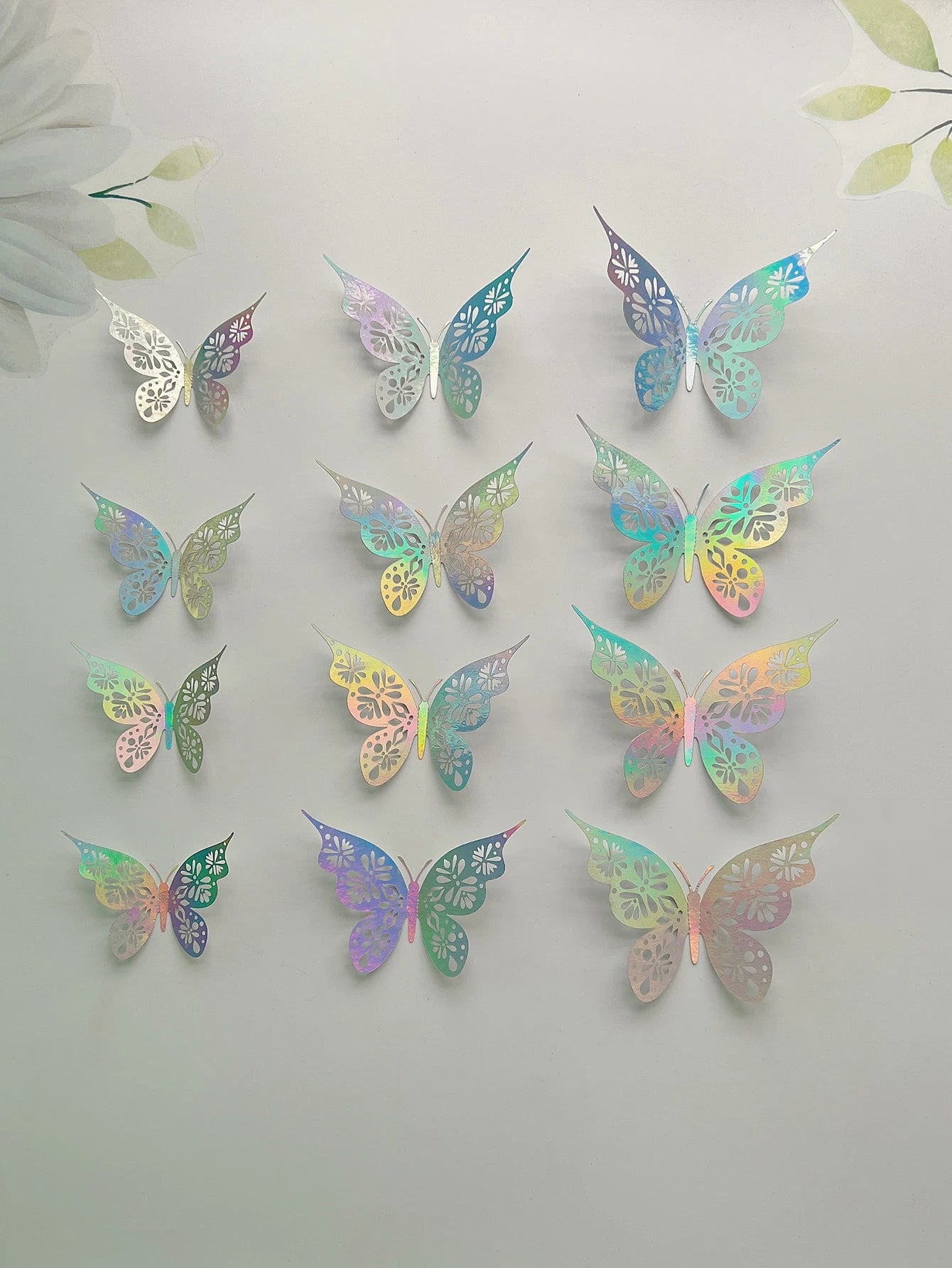 12 Pieces 3D Hollow Butterfly Wall Sticker