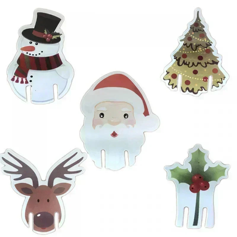 10/20/30PCS Christmas Cup Card Santa Hat Wine Glass