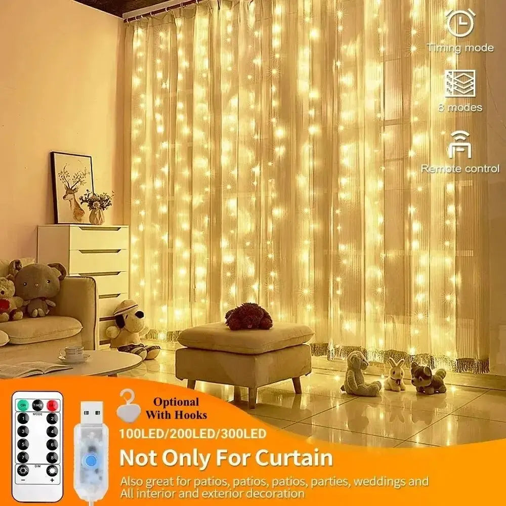 Hook LED Curtain Lights Fairy String Lights