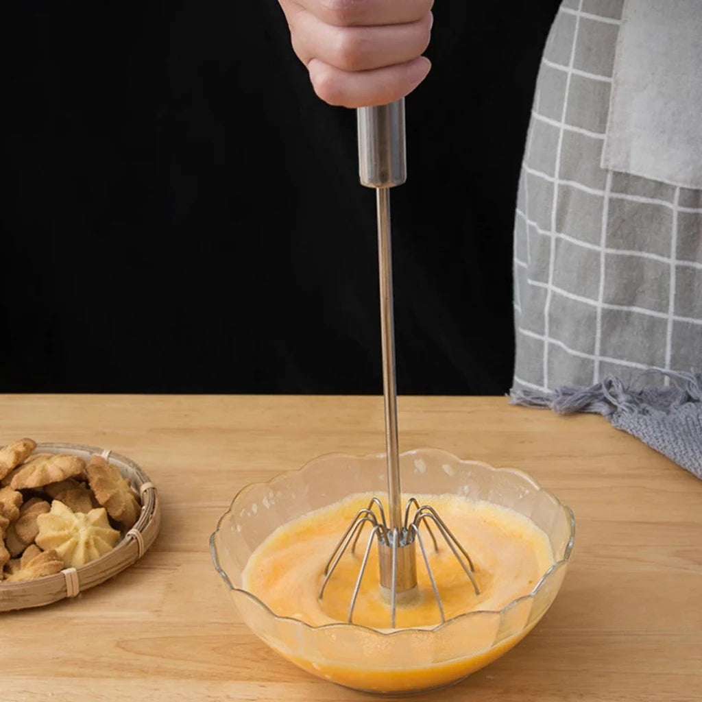 Stainless Steel Semi-Automatic Egg Whisk