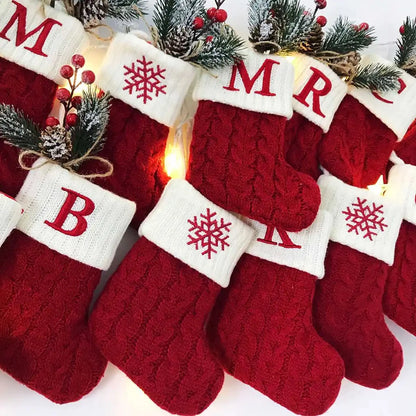 Christmas Alphabet Knitting Socks Christmas Gift Packing Bags Christmas Decorations