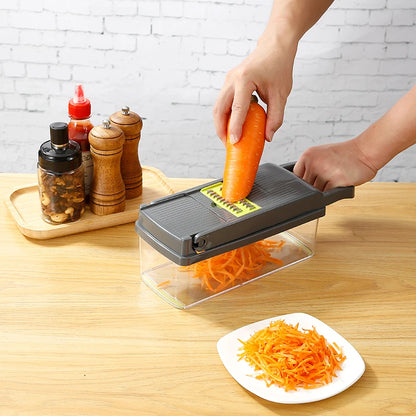 Multifunctional Vegetable Chopper: 14/16-in-1, Handle Grip, Kitchen Slicer Dicer