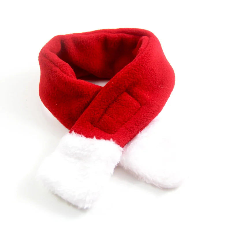 Christmas Dog Scarf Hat Santa Claus Dog Cat Costumes Hat Warm Pet Cosplay Costume