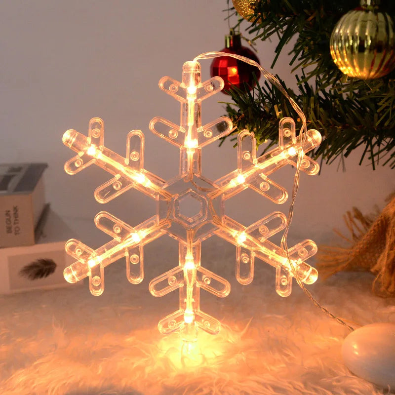 Christmas LED Light Snowflake Santa Deer Hanging Sucker Lamp