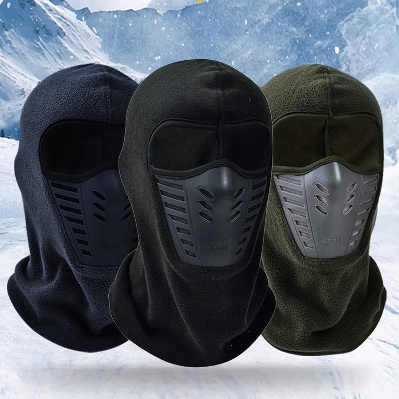 Winter Outdoor Skiing Riding Masked Cap Thickened Fleece Cap Scarf Face Protection Warm Windproof Hat Headgear Mask