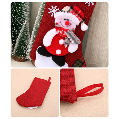 Christmas Stockings Socks Santa Snowman Hanging Xmas Tree Ornaments