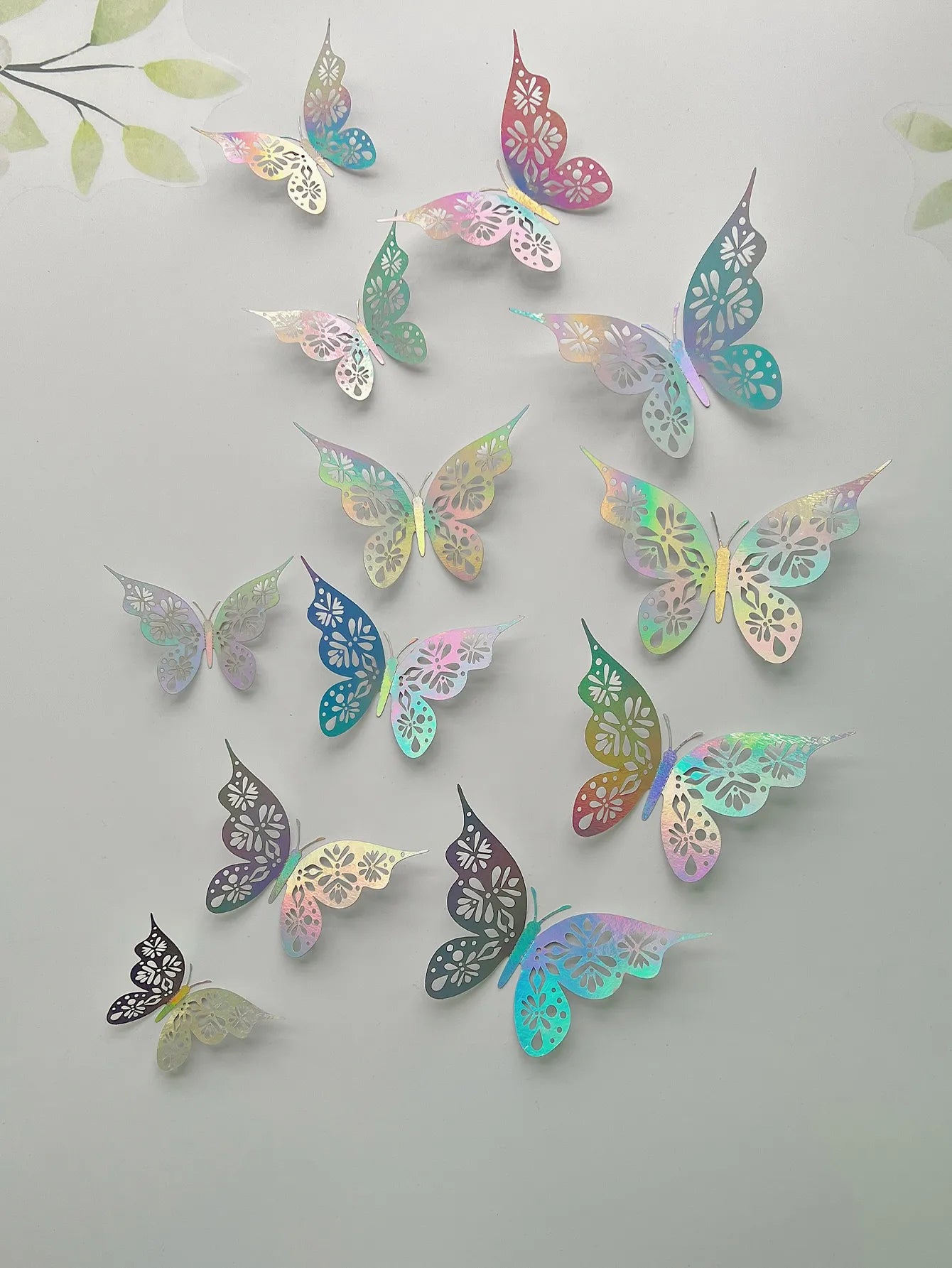 12 Pieces 3D Hollow Butterfly Wall Sticker