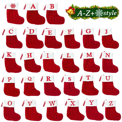 Christmas Alphabet Knitting Socks Christmas Gift Packing Bags Christmas Decorations