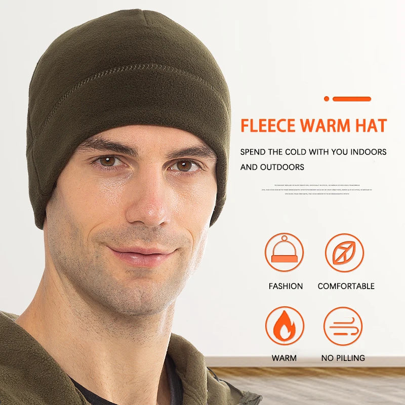 Warm Beanie Army Hat Women Winter Men's Cap Soft Ski Cycling Skin-Friendly Tactical Hiking Fleece Running Windproof Beanie