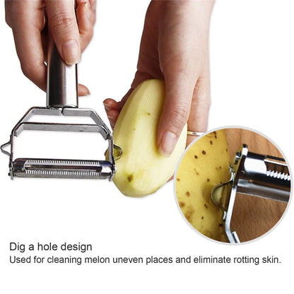 Stainless Steel Multifunction Peeler: Fruit, Vegetable, Potato, Carrot, Cucumber Grater