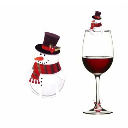 10/20/30PCS Christmas Cup Card Santa Hat Wine Glass