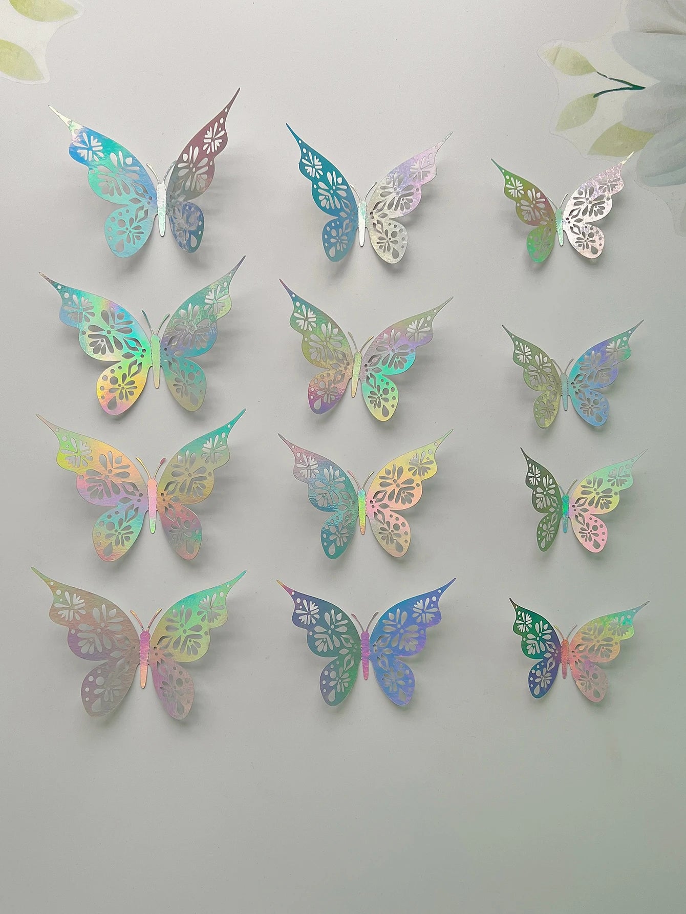 12 Pieces 3D Hollow Butterfly Wall Sticker