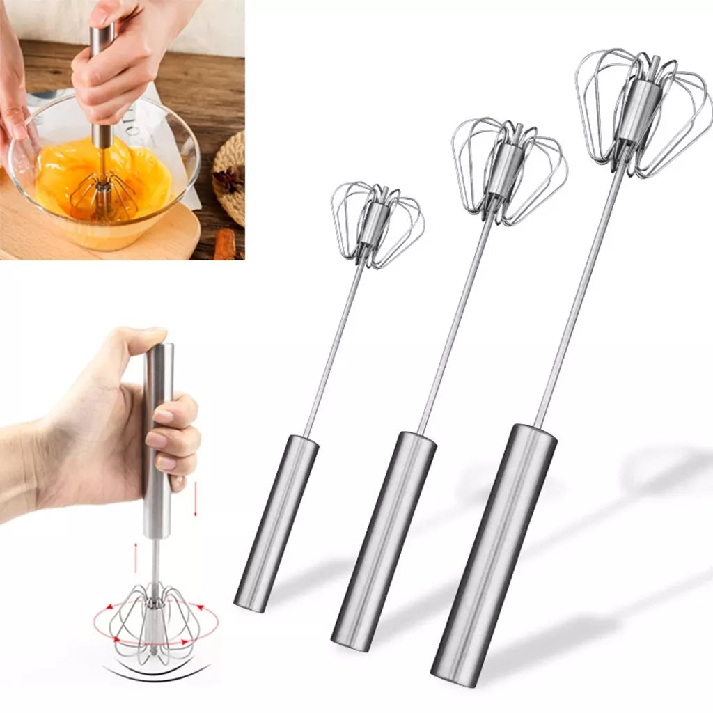 Stainless Steel Semi-Automatic Egg Whisk