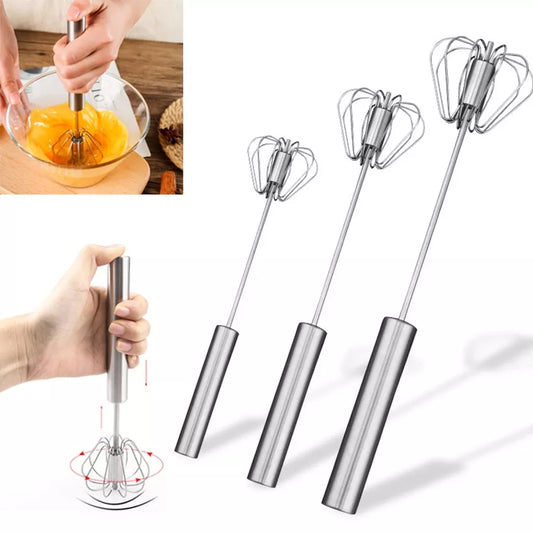 Stainless Steel Semi-Automatic Egg Whisk