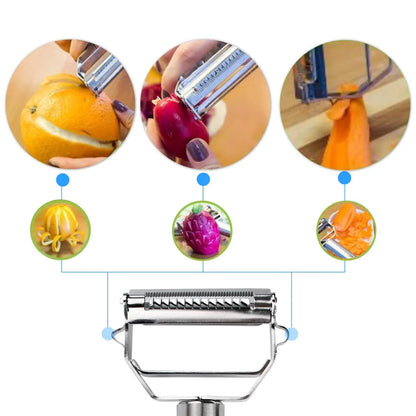 Stainless Steel Multifunction Peeler: Fruit, Vegetable, Potato, Carrot, Cucumber Grater