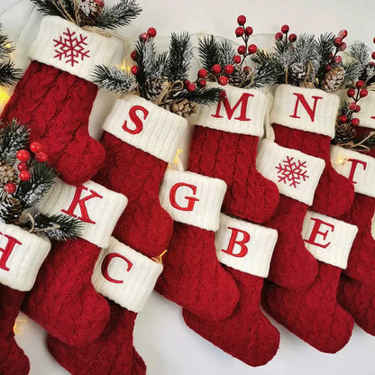 Christmas Alphabet Knitting Socks Christmas Gift Packing Bags Christmas Decorations