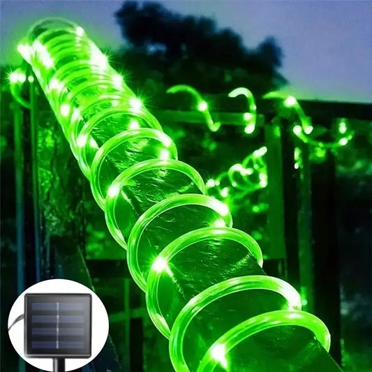 1pc Solar LED String Light 50LED Tube Rope String Lights With 8 Modes Outdoor Waterproof Tube Solar Fence Lights For Home Decor